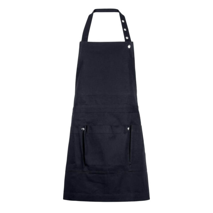 This is a craft and gardening apron perfect for getting your hands dirty. This sturdy craft and gardening apron with 5 pockets might be for you! Organic cotton canvas, 100x74cm, available in dark grey, black, dark blue and dark green.