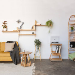 Handmade furniture by John Eadon includes modular shelving, plant stands, side tables, magazine racks and record stands. He also makes accessories like candle holders.