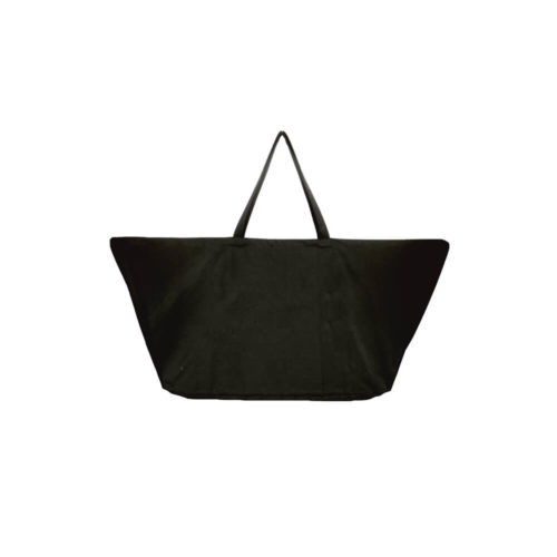 Extra large organic cotton canvas overnight bag, weekend bag or day bag. Lightweight enough to carry around with you. Seen here in black (also available in clay).