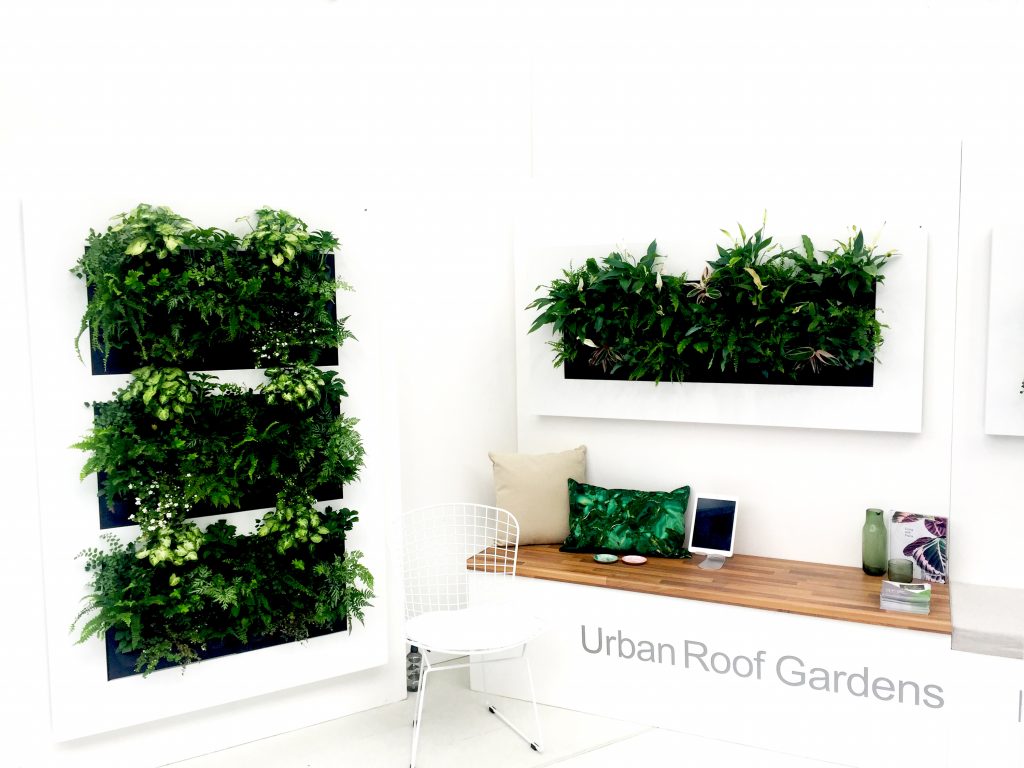 Showing at House & Garden Festival were Urban Live Picture and Urban Roof Gardens. Living green artwork, living walls.