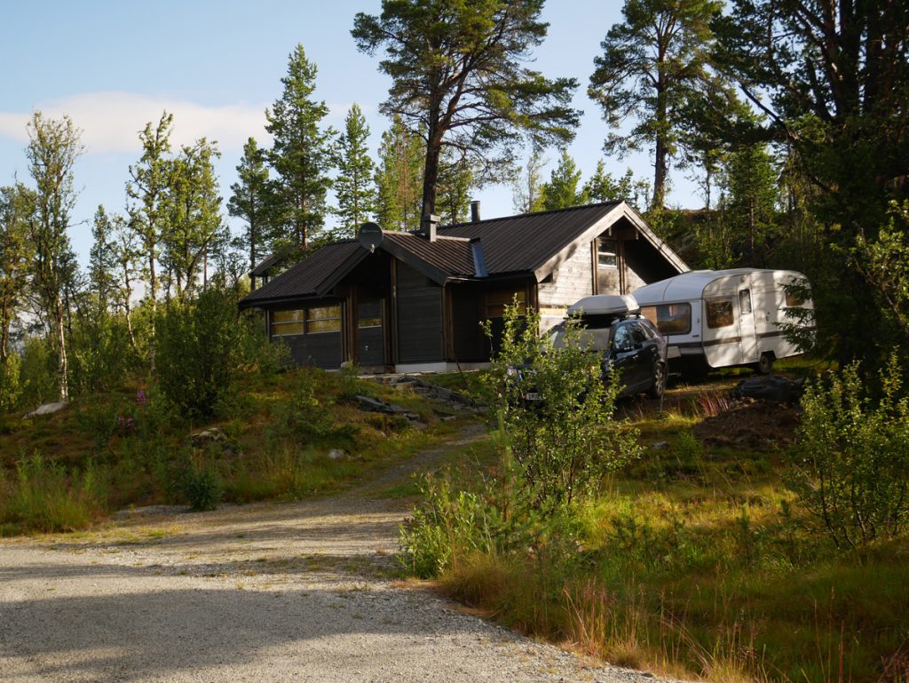 Plenty of space for us and our caravan at this log cabin.