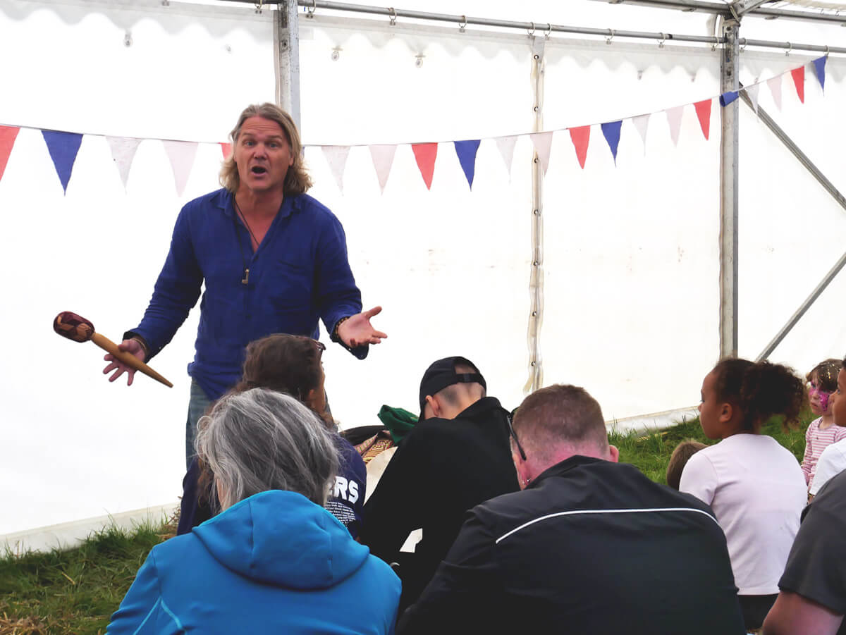 Into The Trees is a family festival with not only nature activities, but also stories from east and west. Here is Swedish storyteller Andreas Kornevall.