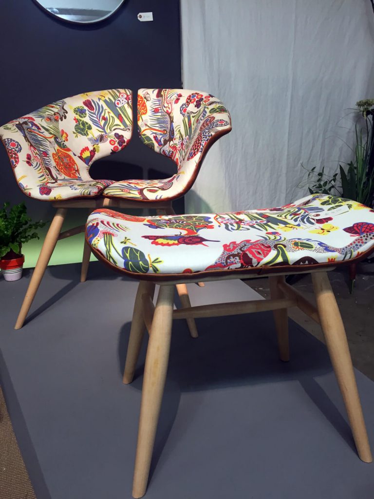The Tortie Hoare collection at London Design Fair, part of London Design Festival. The raw materials leather and wood seen in this collection make it a great addition to biophilically designed interiors.