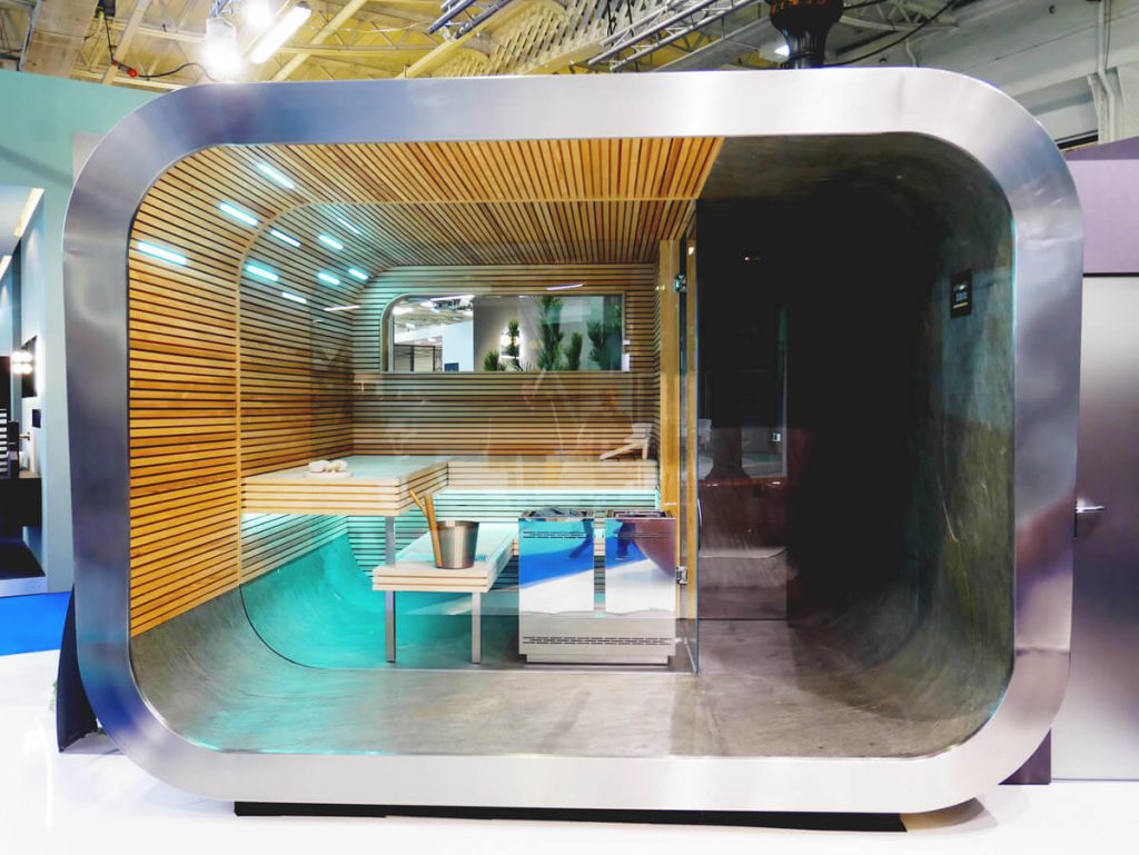 London Design Festival was again treated to Kung Sauna at 100% Design. They have just won the German design awards for this freestanding sauna.