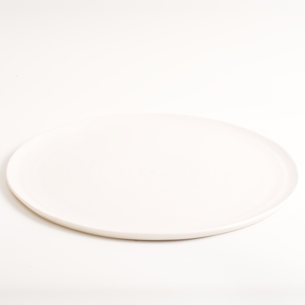 Handmade porcelain pottery plates white