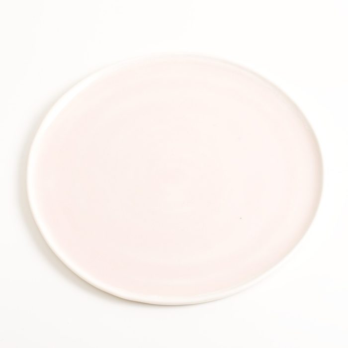 Handmade pink small porcelain plate. Made in 3 sizes 5 colours. Hand thrown in England, dishwasher safe. These look great as part of a mix and match set. For every day dining and entertaining.