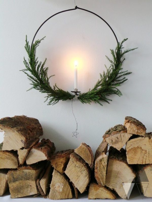 Large wreath for a Swedish Christmas: Magical oversized candle Christmas wreath