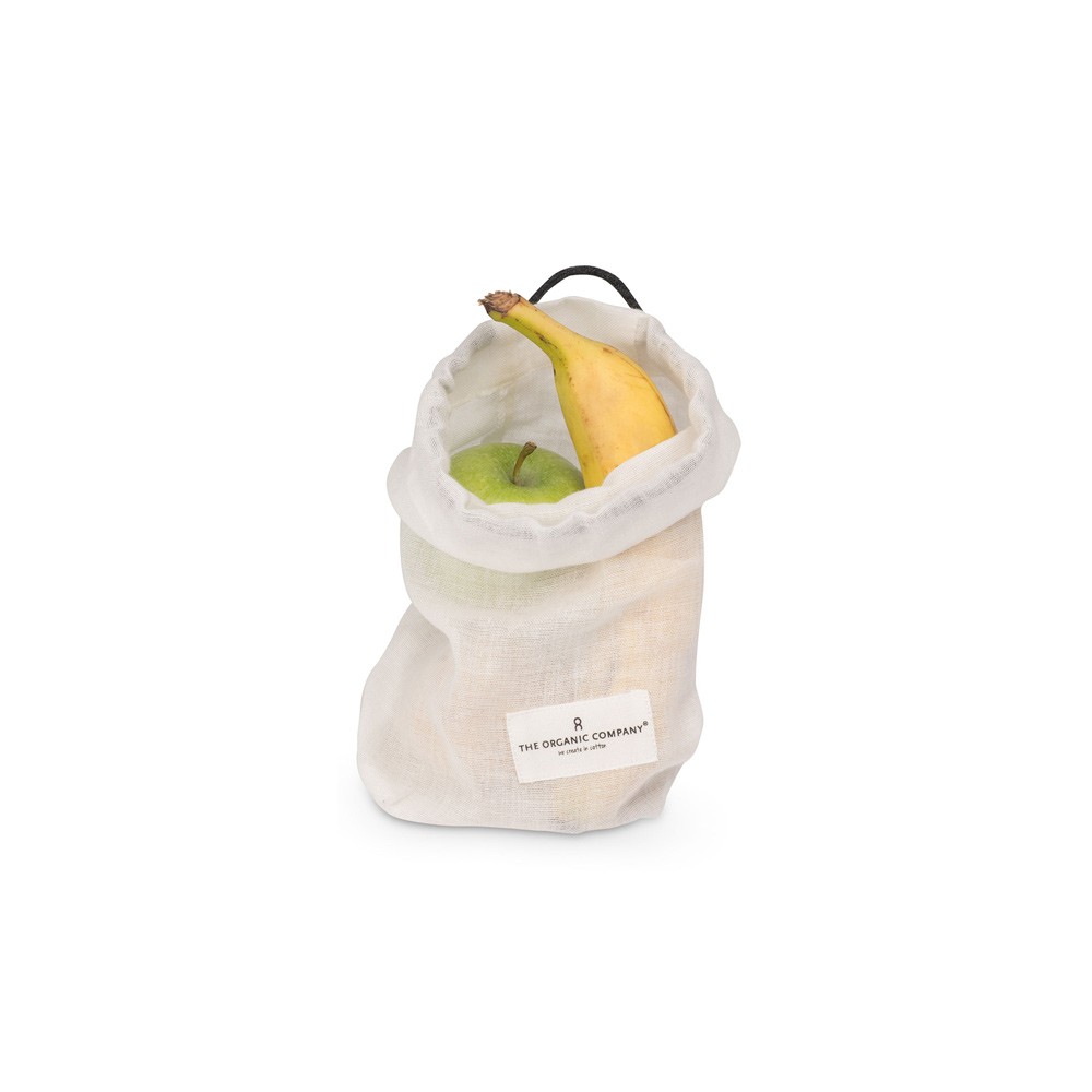 Food produce storage bag by The Organic Company on Chalk & Moss. Available in white or green, and three sizes (small, medium, large)
