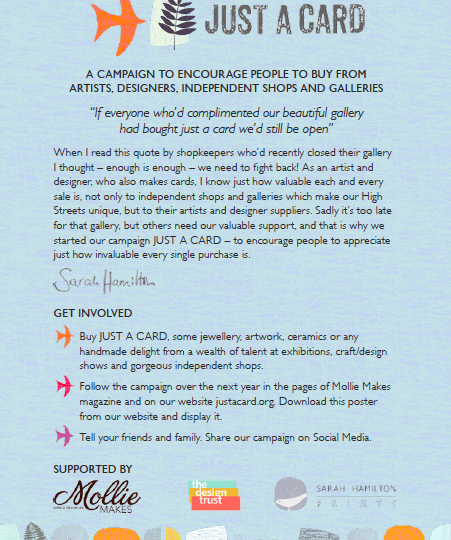Just a Card week – Your support means the world