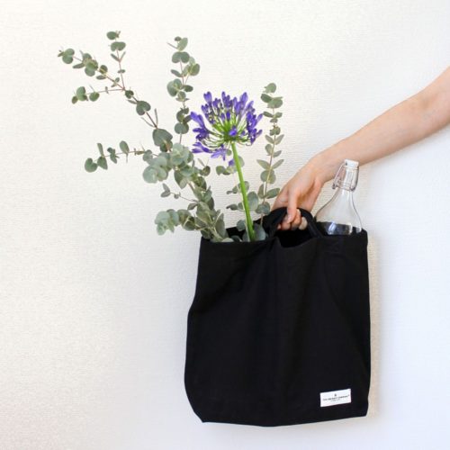Canvas shopper bag, "My Organic Bag"- available in 3 colours (shown here in Black)