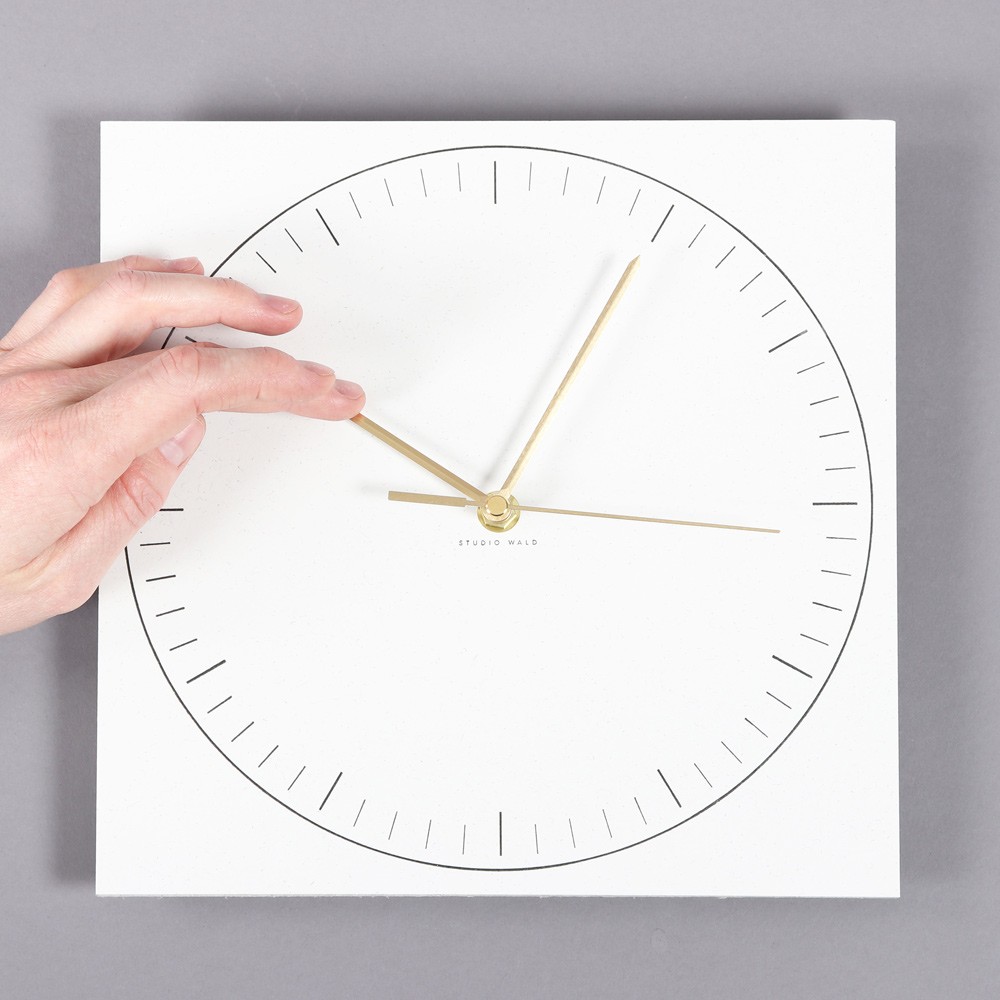 Paper clock in recycled paper with a sturdy back. Designed by Wald, sold on Chalk & Moss (chalkandmoss.com).