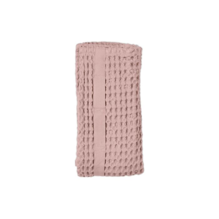 Big waffle hand towel in pale rose. By Denmark's The Organic Company. 100% GOTS certified organic cotton, ethically made in India. Sold on nature connected design shop Chalk & Moss (chalkandmoss.com)