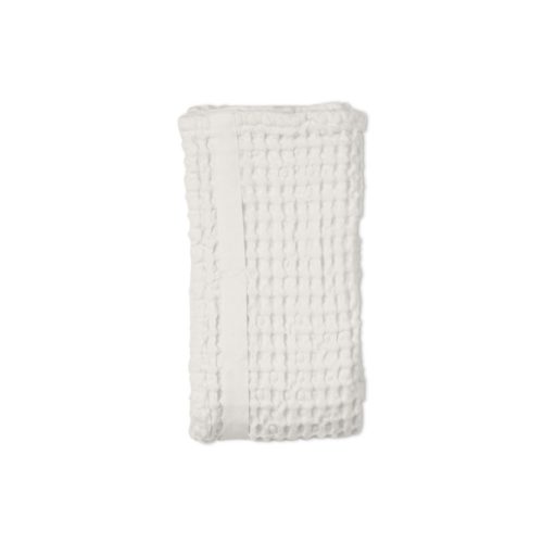 Big waffle hand towel in white. By Denmark's The Organic Company. 100% GOTS certified organic cotton, ethically made in India. Sold on nature connected design shop Chalk & Moss (chalkandmoss.com)