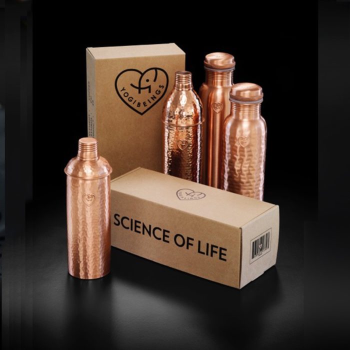 Copper water bottles by Yogibeings, available on chalkandmoss.com. The water becomes icon charged, giving you antioxidant, anti-inflammatory and anti-microbial benefits. Find your preferred style on Chalk & Moss!