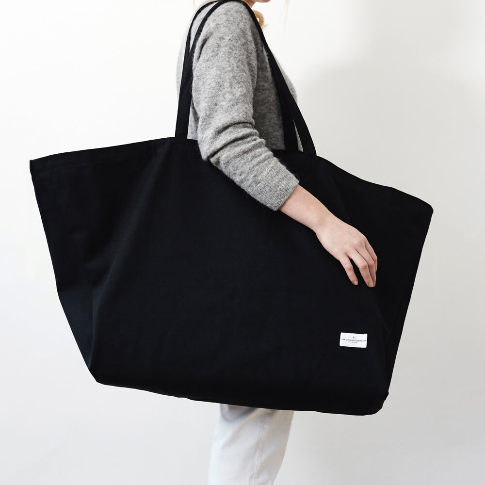 Overnight bag Big long bag III - organic cotton (black or clay)