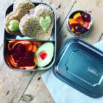 Mintie Duo stainless steel lunch box set with compartments - BPA free eco metal packed lunch box set with compartments. Comes with snack pot silicone band and a cotton lunch bag. Lunchbox for kids, tiffin box, salad lunch box sandwich container. Size 17cm x 13cm x 5cm.